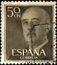 Spain - 1955 - General Franco - 50 CTS - Olive Brown - Dictator, Army General - Edifil 1149 - 0